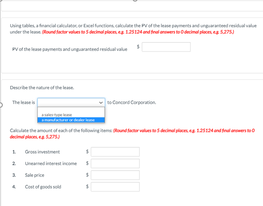 using tables, a financial calculator, or Excel functions, calculate the PV of