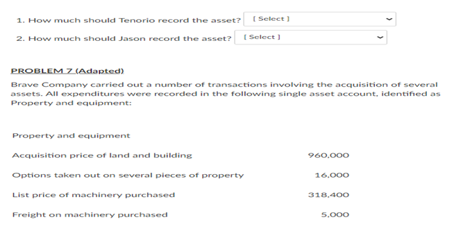 Select ] 2. Building [ Select ] 3. Land Improvements [ Select
