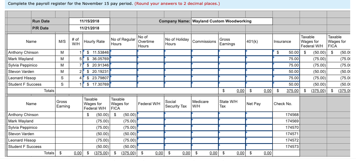  equired informationAppendix A Continuing Payroll Project: Wayland Custom Woodworking (3 Months,