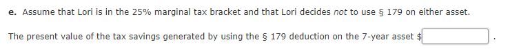 wants to elect immediate 179 expensing, but she doesn't know which asset