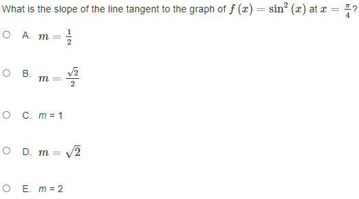 value of the numerical derivative f' (2), determined using the symmetric difference