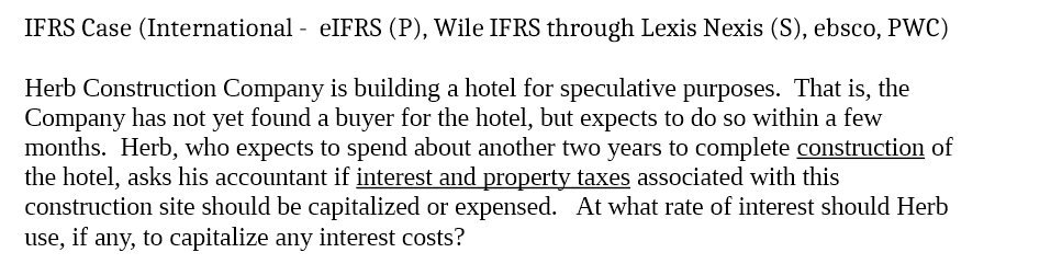  IFRS Case (International - eIFRS (P), Wile IFRS through Lexis Nexis