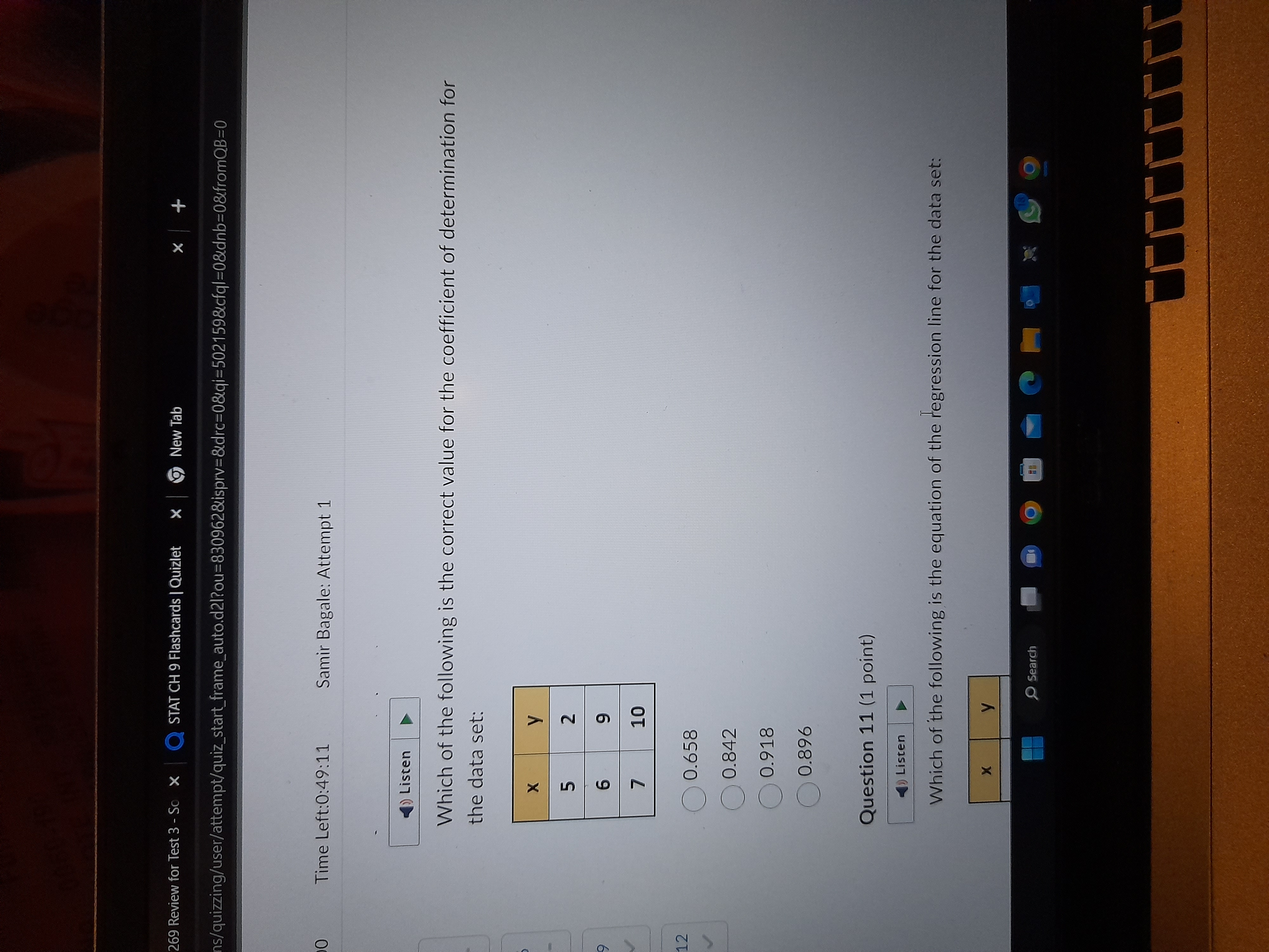  269 Review for Test 3 - So x O STAT CH