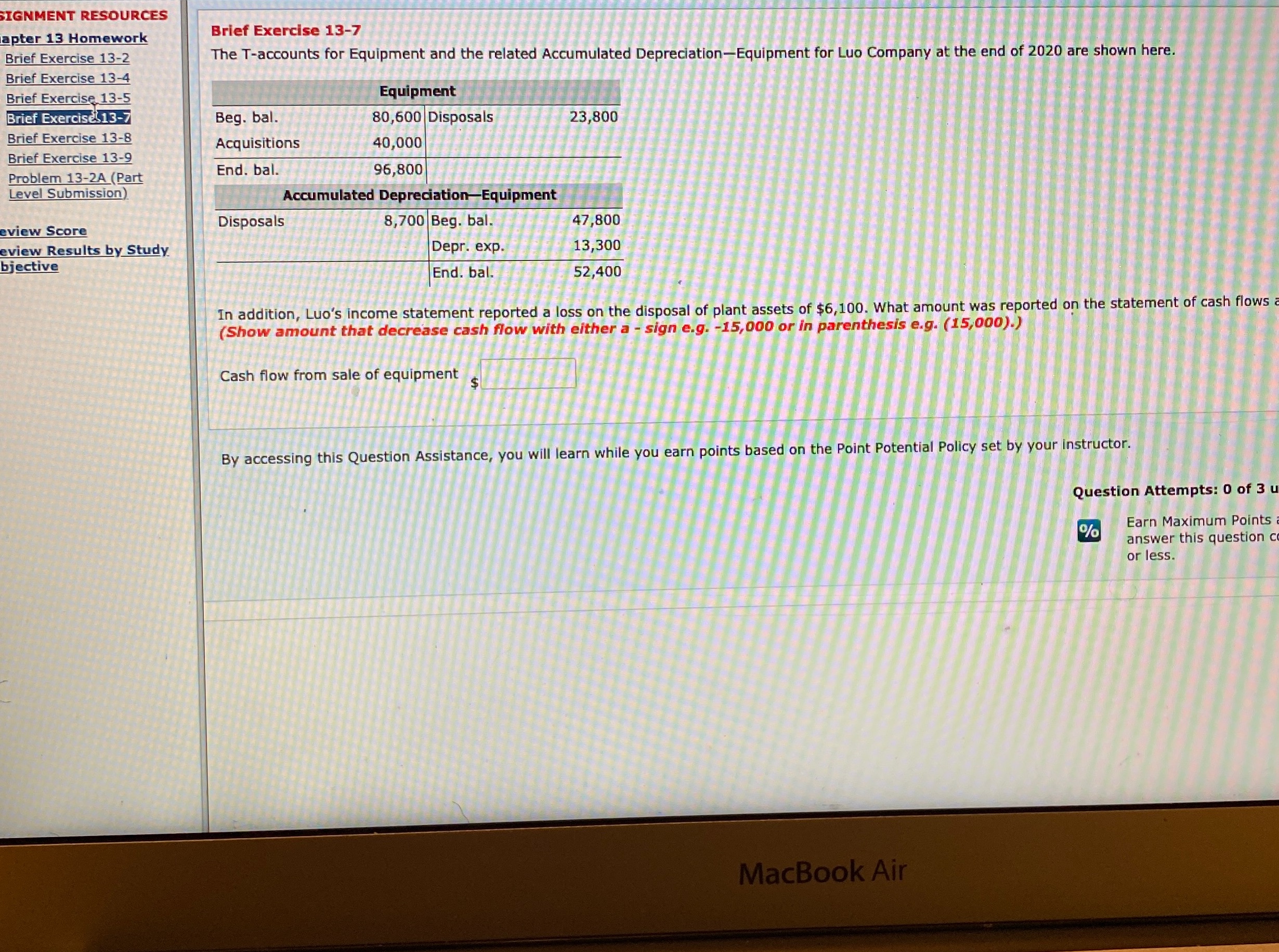 Brief exercise 13-7 IGNMENT RESOURCES apter 13 Homework Brief Exercise 13-7 Brief
