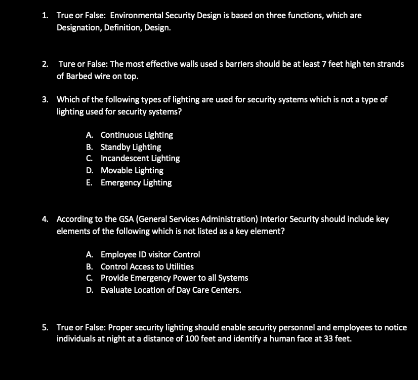 which are Designation, Definition, Design. Ture or False: The most effective walls