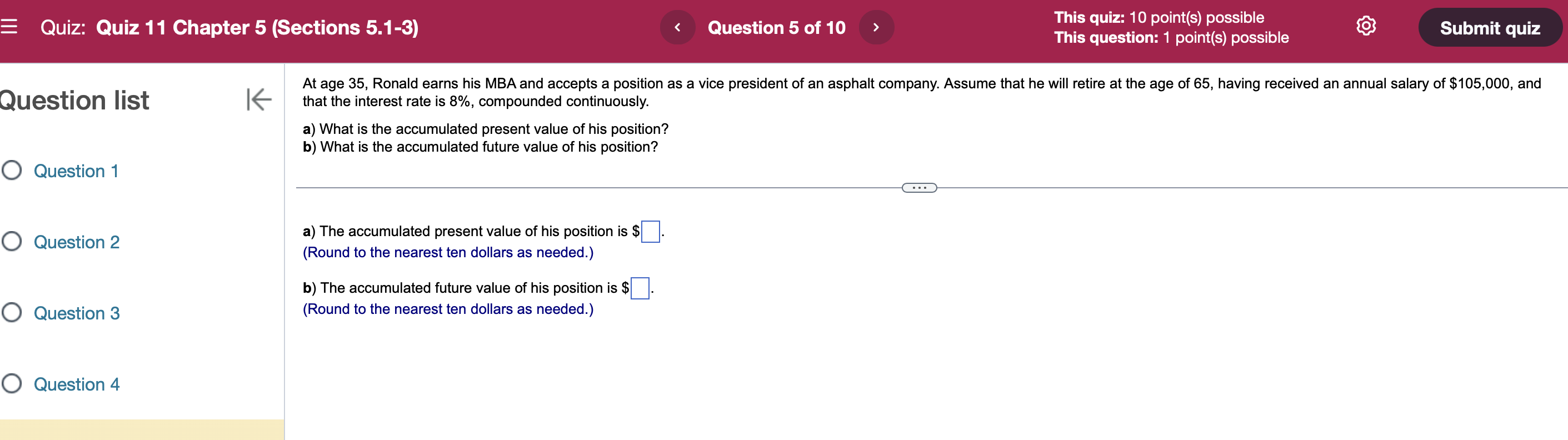 cent as needed.) O Question 4 (c) What is the producer surplus