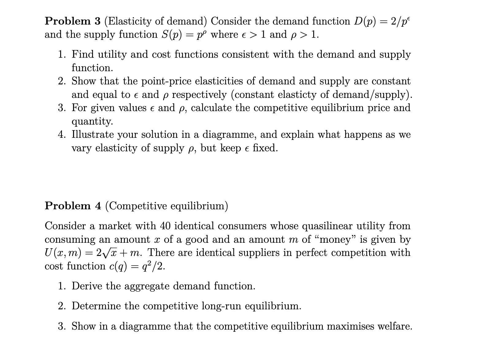 2 / p6 and the supply function 8(1)) = pp where e