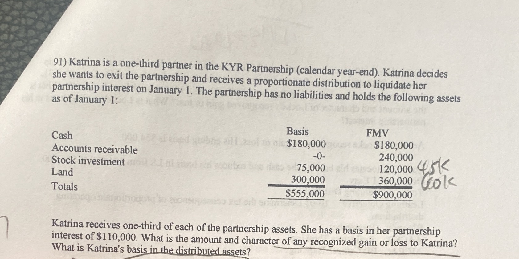 Explain to me with detail calculation. Please 91) Katrina is a one-third