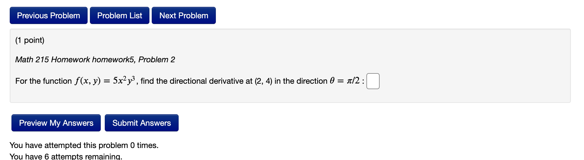 homework5, Problem 2 For the function f(x, y) = 5x2y3, find the