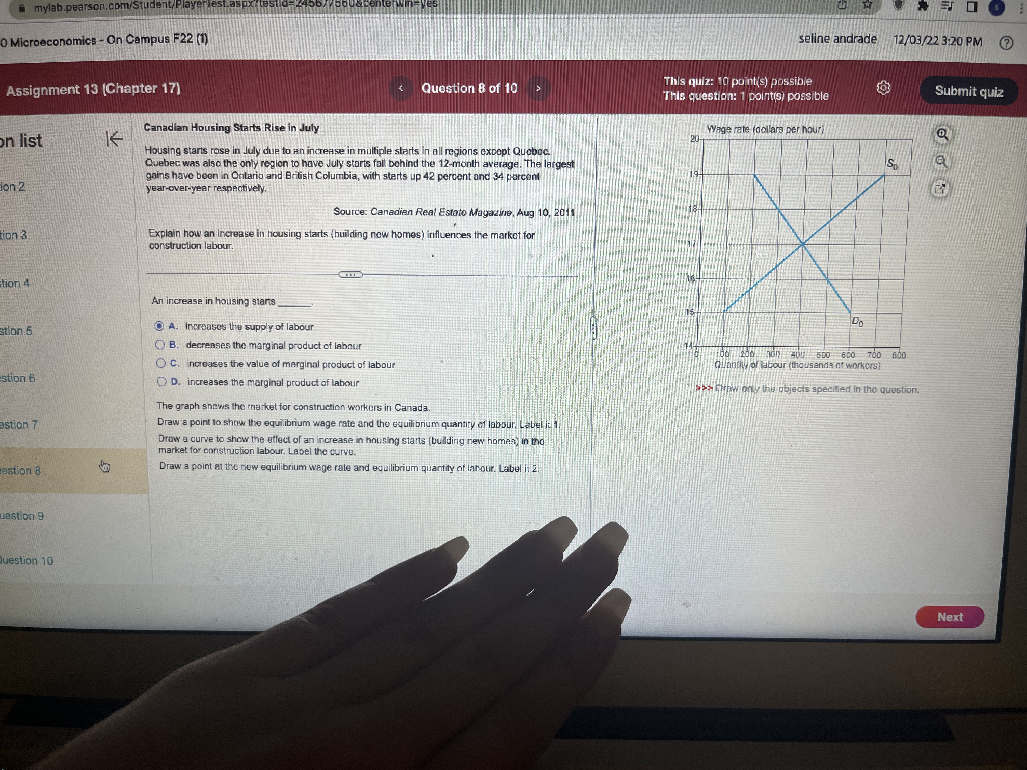 and the price ofa portrait is $10, The labour market is competitive,