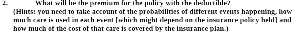 deductible? (Hints: you need to take account of the probabilities of different