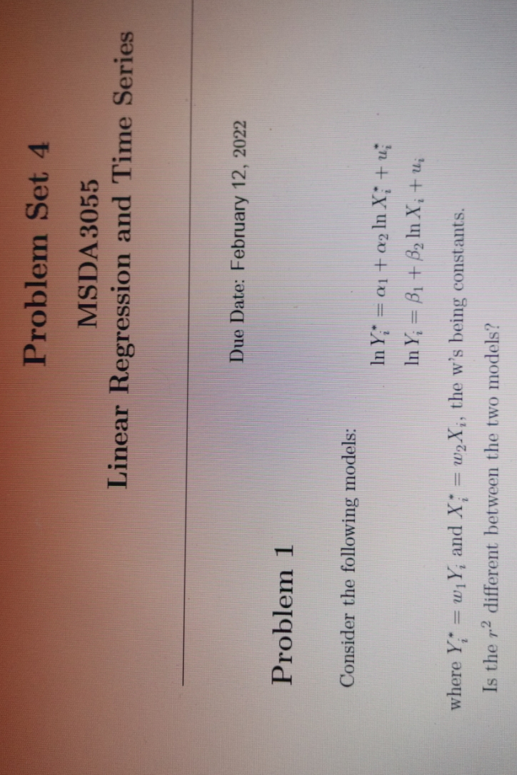 please give detailed and correct solution fast Problem Set 4 MSDA 3055