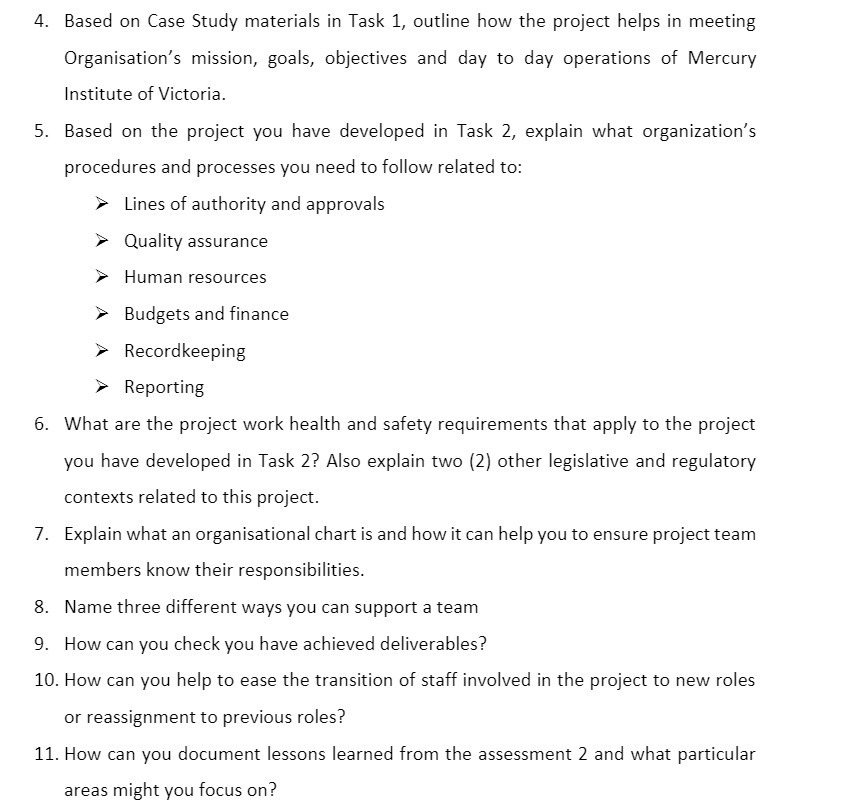 outline how the project helps in meeting Organisation's mission, goals, objectives and