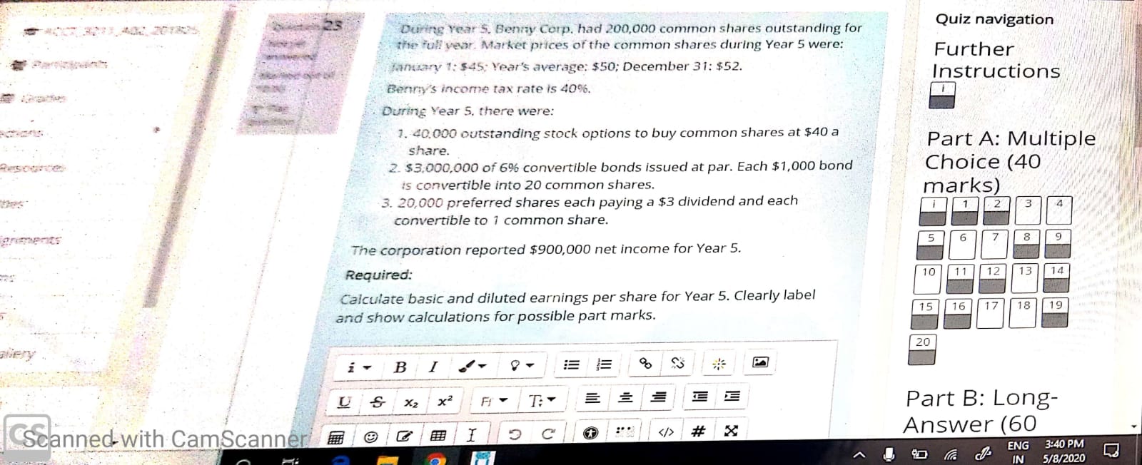 plese ans the question During Year S. Benny Corp. had 200,000 common