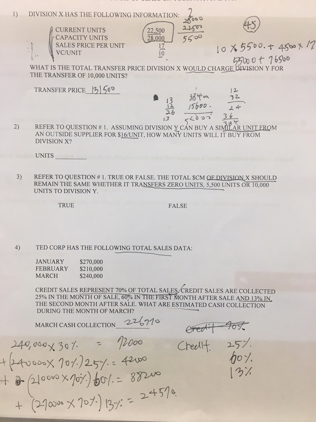 l) 2) 3) 4) DIVISION X HAS THE FOLLOWING INFORMATION: 000 CURRENT