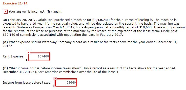 Exercise 21-14 @Your answer is incorrect. Try again. On February 20, 2017,
