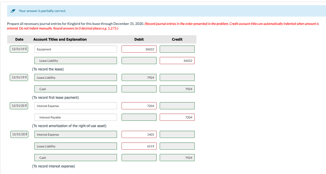 Kingbird Corporation signed a 5-year, non-cancelable lease for a machine. The terms