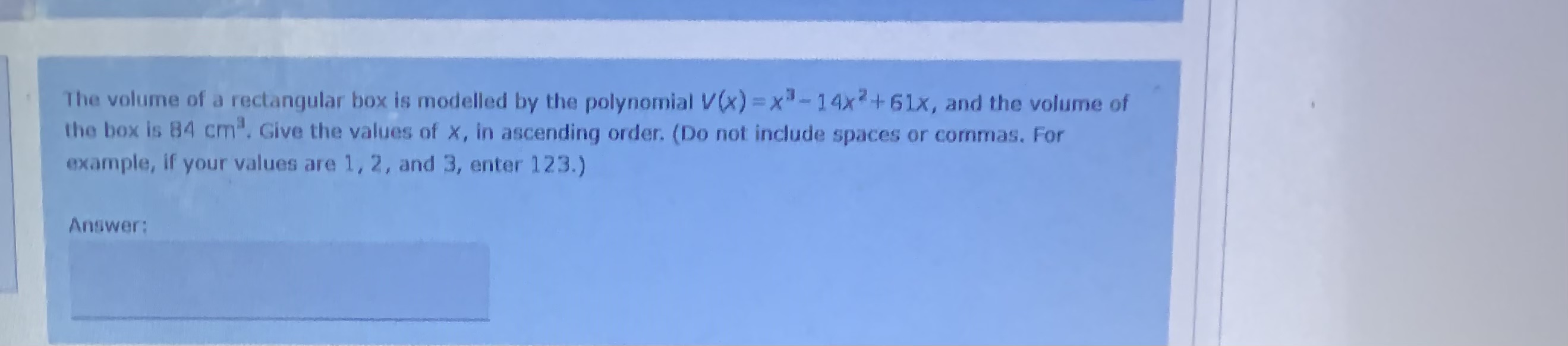 . Give the values of X, in ascending order. (Do not include
