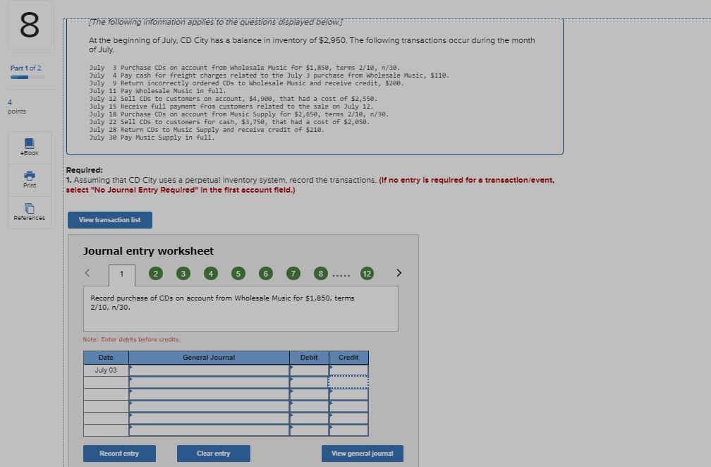 be,'owj At the beginning of July. CD City has a balance in