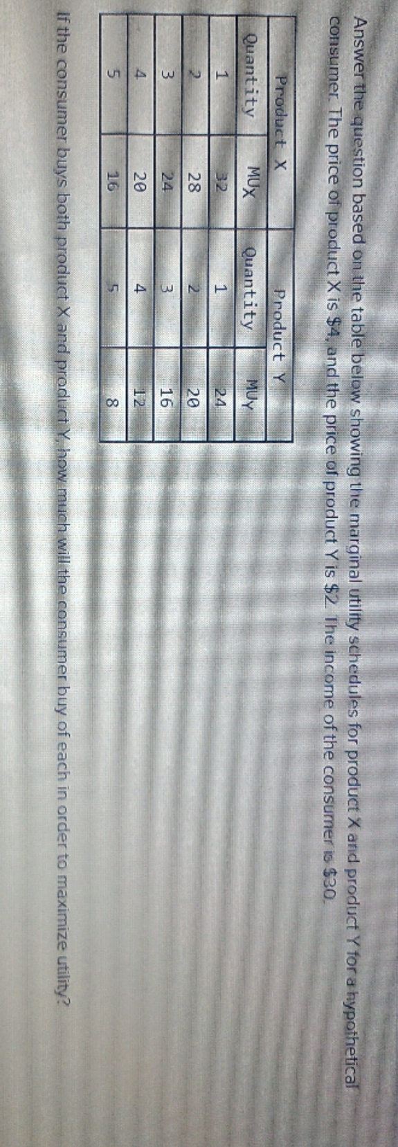 week 4 apply quiz Answer the question based on the table below