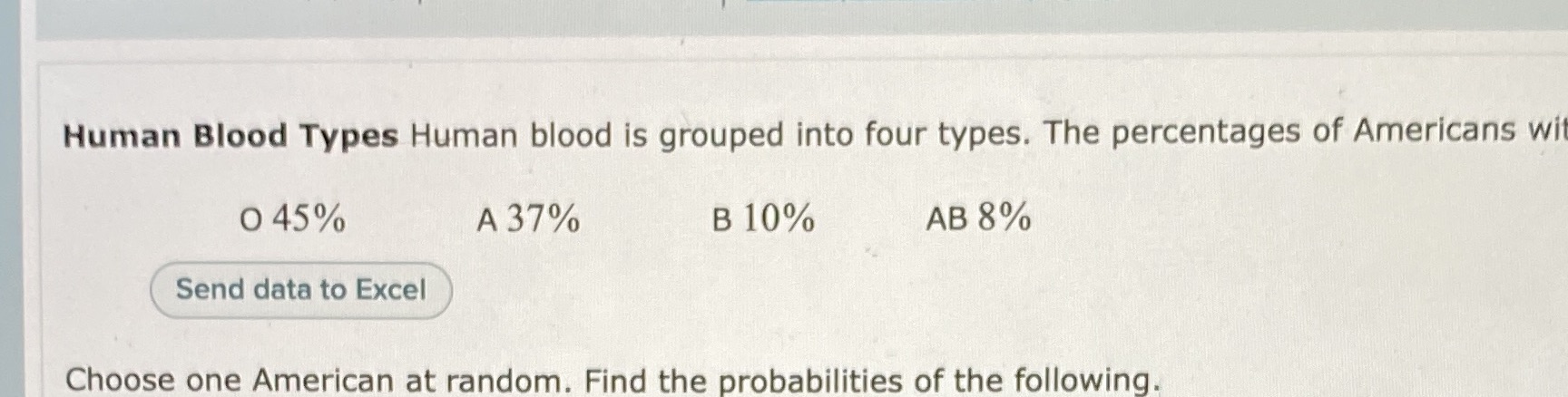 The probability that a random American has type o or a is