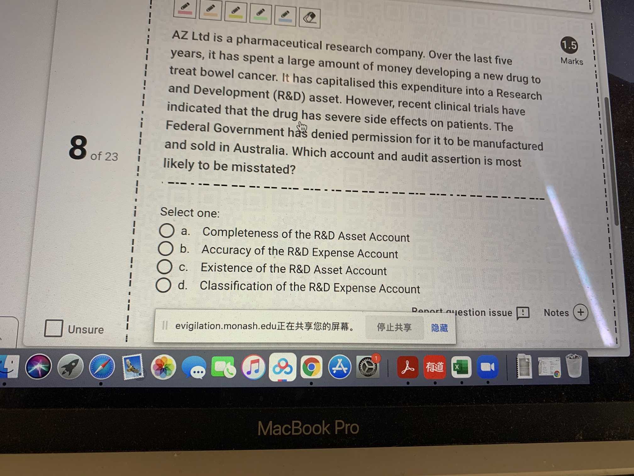 low inherent risk and good internal controls Report question issue : Notes