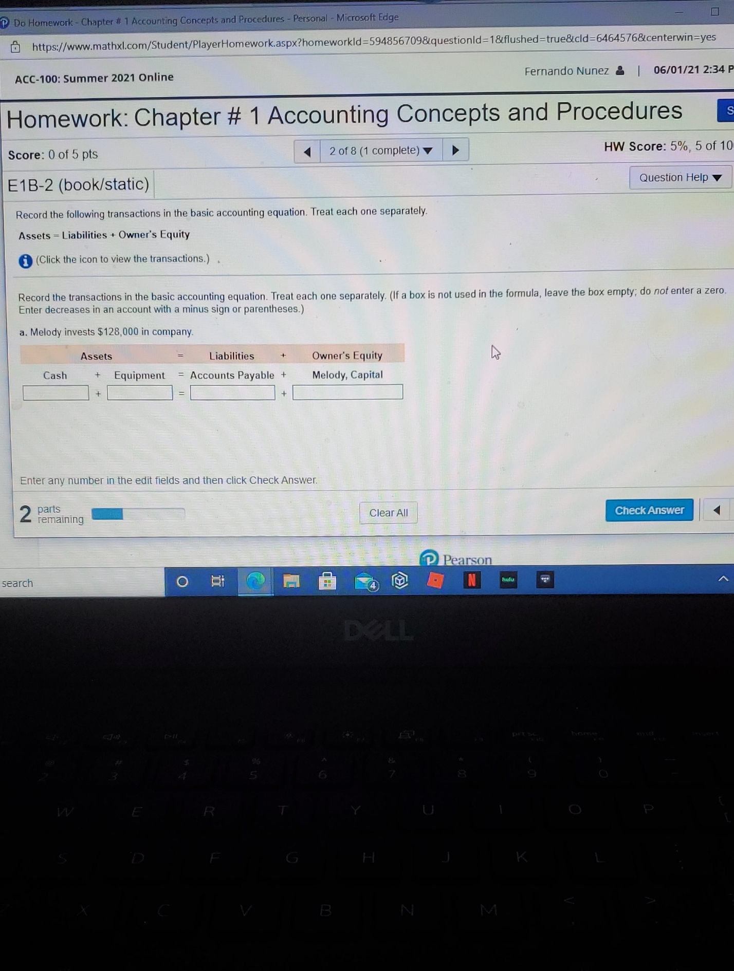 help me please. P Do Homework - Chapter # 1 Accounting Concepts