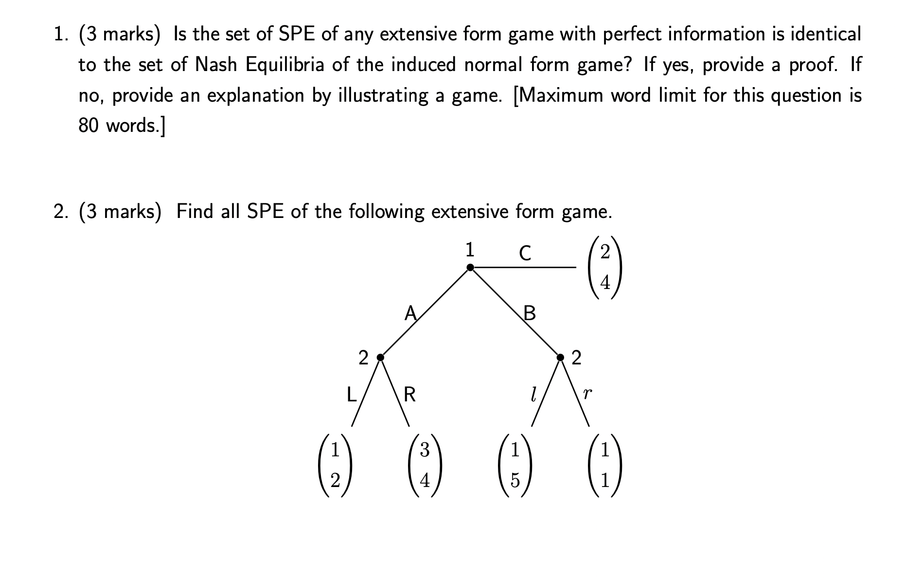 Need help on these 2 question 1. (3 marks) Is the set