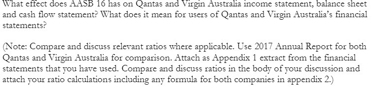  What effect does AASB 16 has on Qantas and Virgin Australia