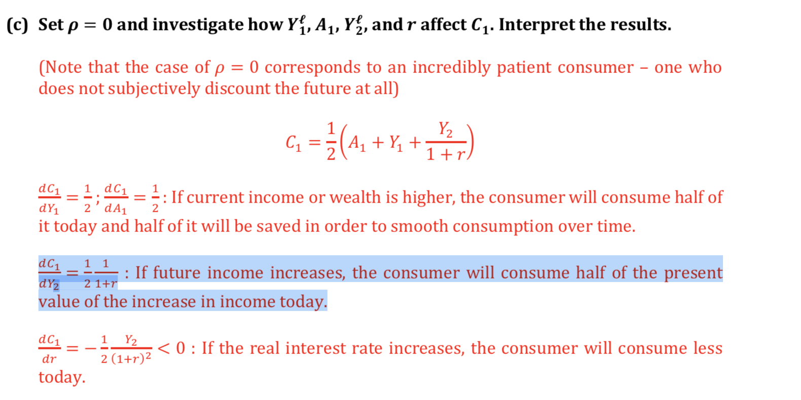 Please explain the one I highlighted, (c) Set p = 0 and