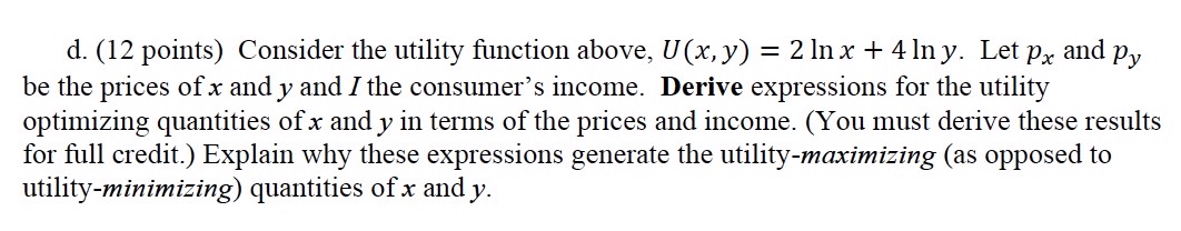 = 2 In x + 4 1n 3!. Let px and py