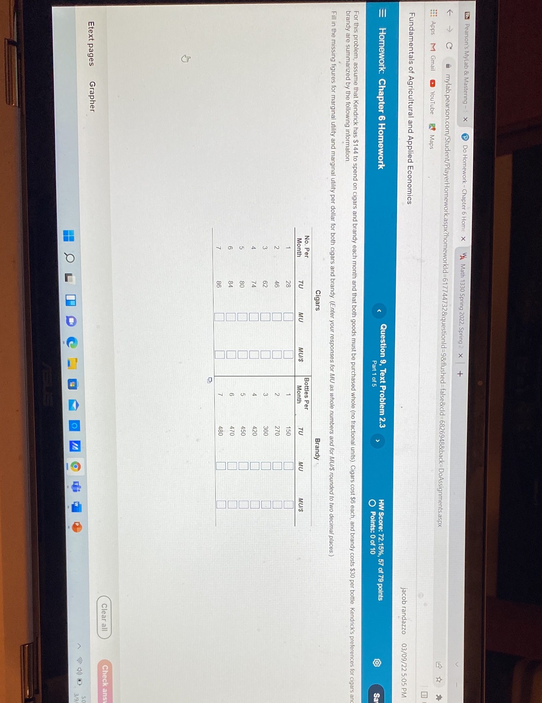  B Pearson's Mylab & Mastering - x Do Homework - Chapter