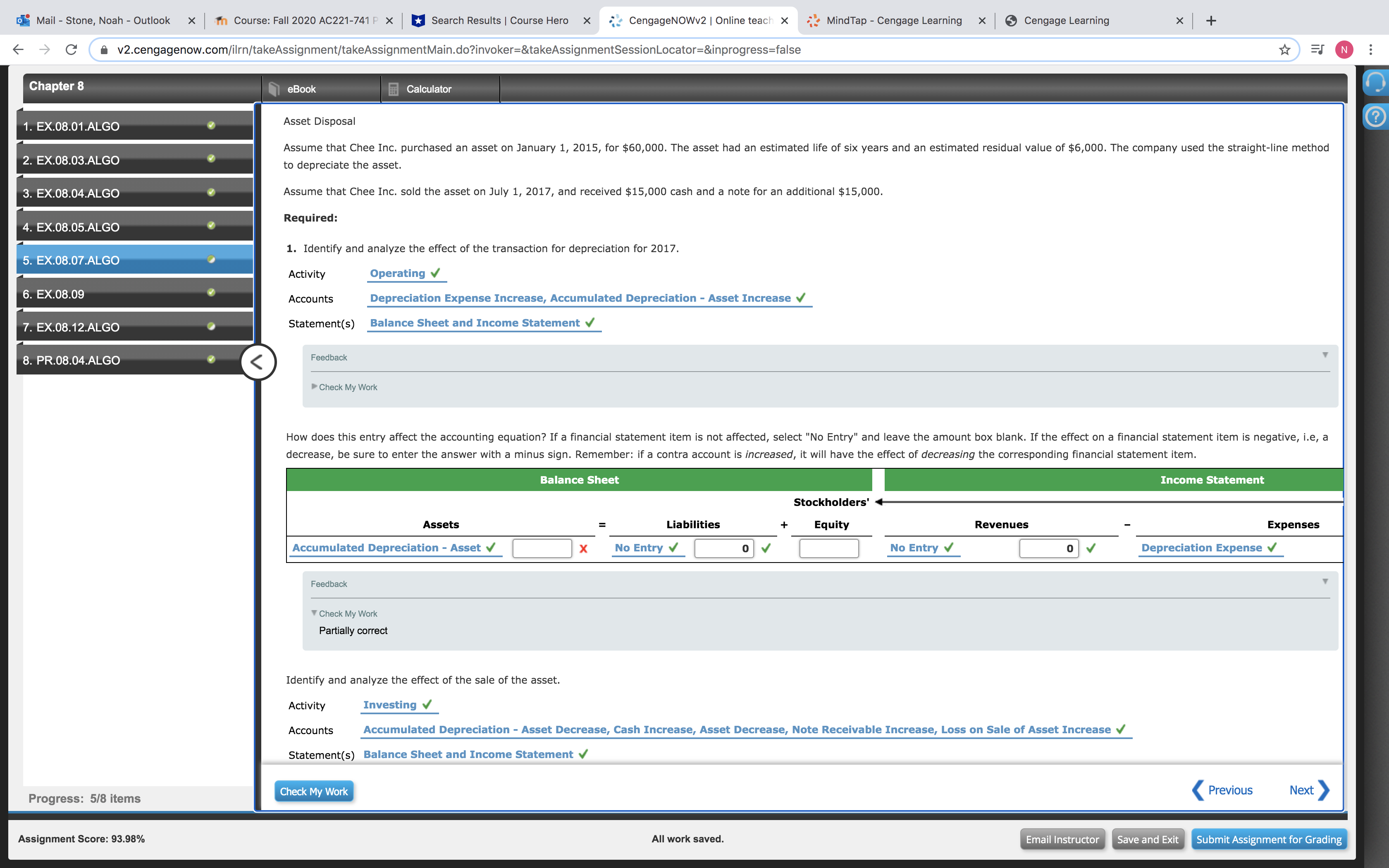 Mail - Stone, Noah - Outlook X In Course: Fall 2020