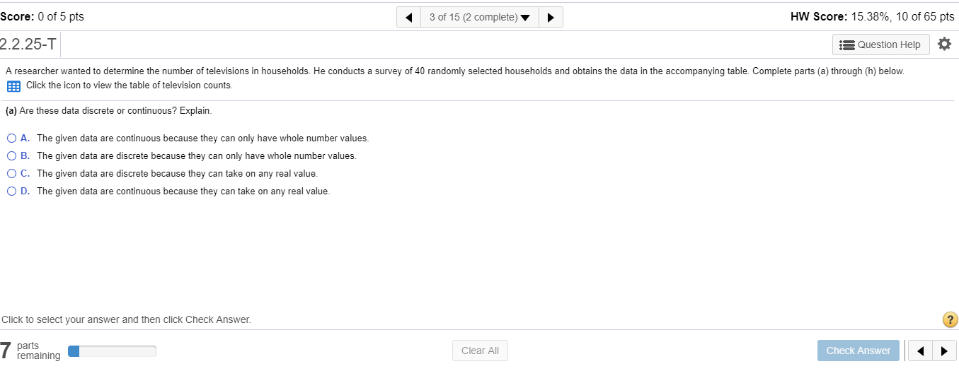 Score: 0 of 5 pts 2.2.25-T 3 ot 15 (2 complete) HW