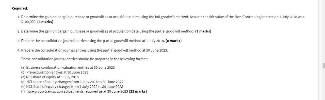 Black Ltd acquired 70% of the issued shares (cum div.) of White