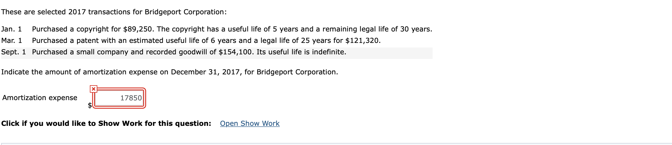 Please find the solution These are selected 2017 transactions for Bridgeport Corporation:
