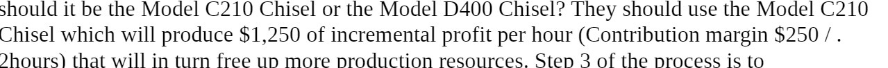 should it be the Model C210 Chisel or the Model D400 Chisel?