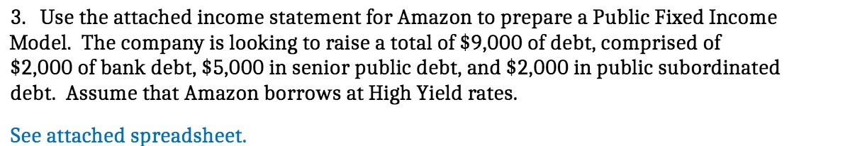 3. Use the attached income statement for Amazon to prepare a