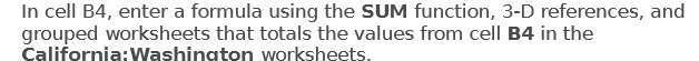 references, and grouped worksheets that totals the values from cell B4 in