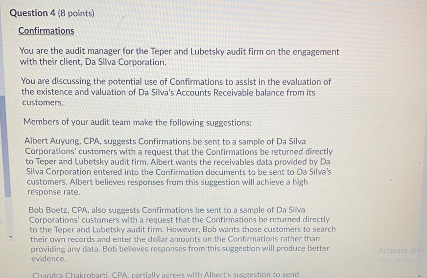 Requesting to please help me with this match question Question 4 (8