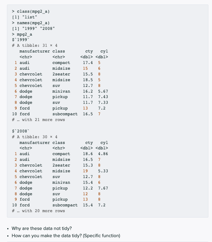 How would I make the data tidy? I don't know if it
