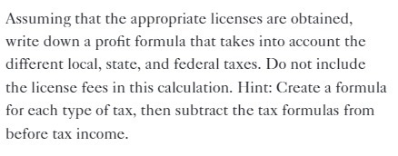 formula that takes into account the different local, state, and federal taxes.