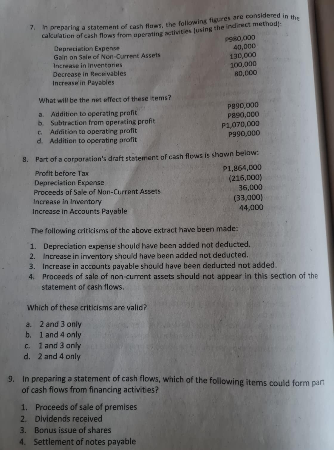 4 . equity? which of the following may appear as separate items