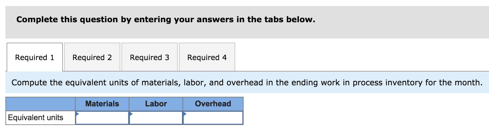 Exercise 4-12 Equivalent Units; Assigning Costs; Cost Reconciliation-Weighted-Average Method [LO4-2, LO4-4, LO4-5]