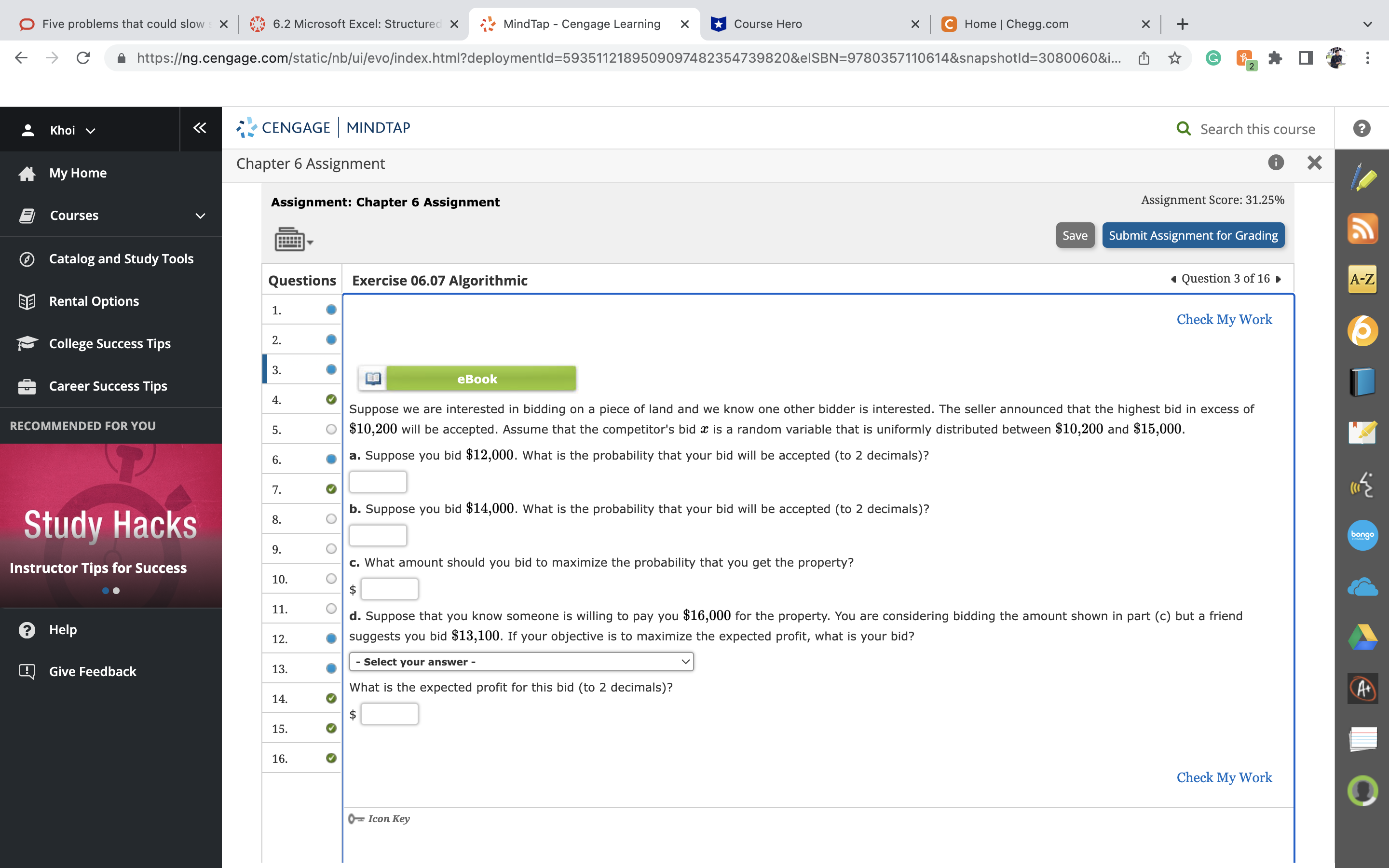 x :'4 MindTap- Cengage Learning X n Course Hero X i G