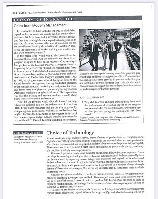 Case Study and the question is :Why did Giorcelli compare participating firms