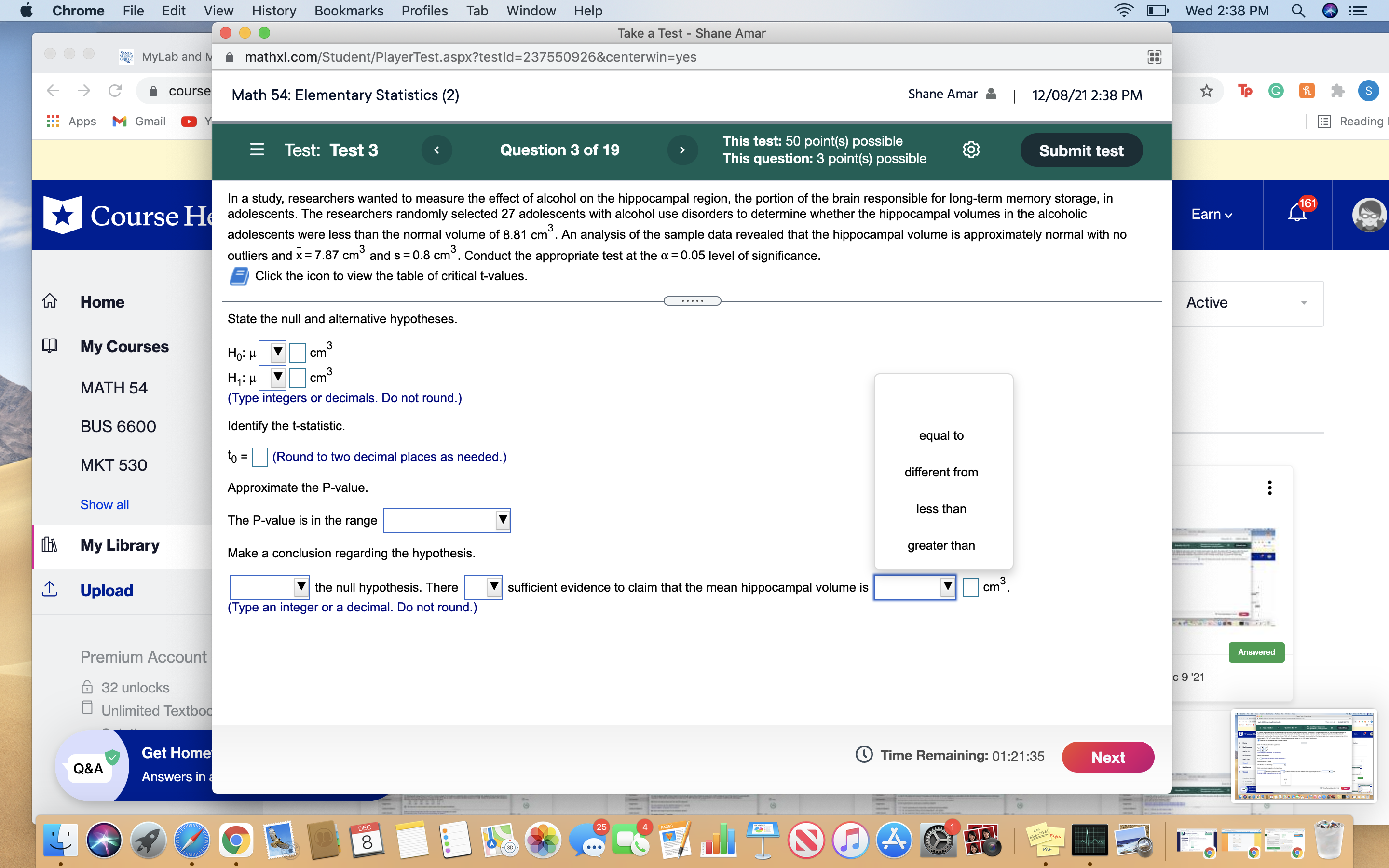 Reading Test: Test 3 Question 3 of 19 This test: 50 point(s)