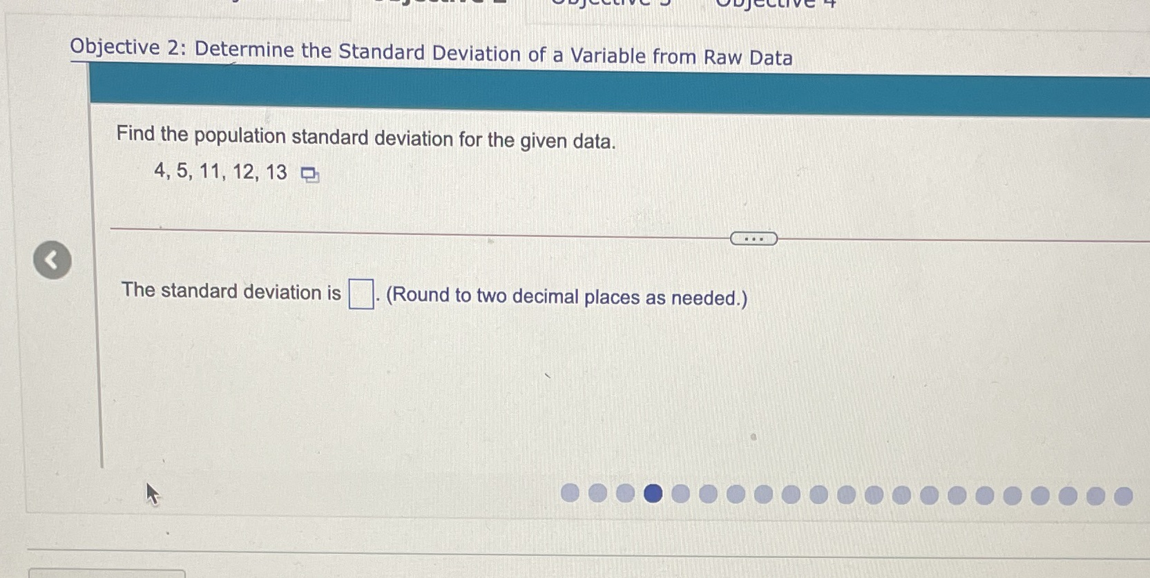 Objective 2: Determine the Standard Deviation of a Variable from Raw