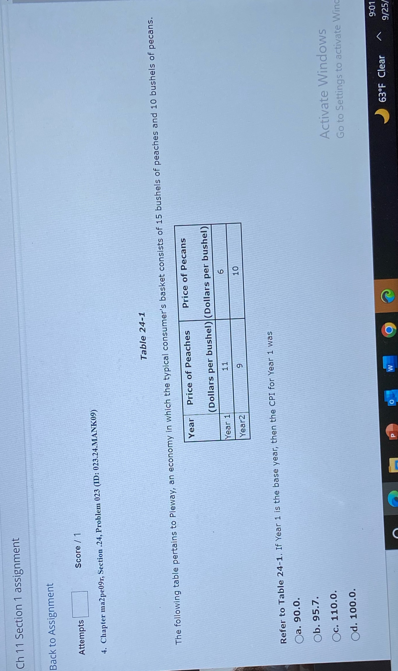  Ch 11 Section 1 assignment Back to Assignment Attempts Score /
