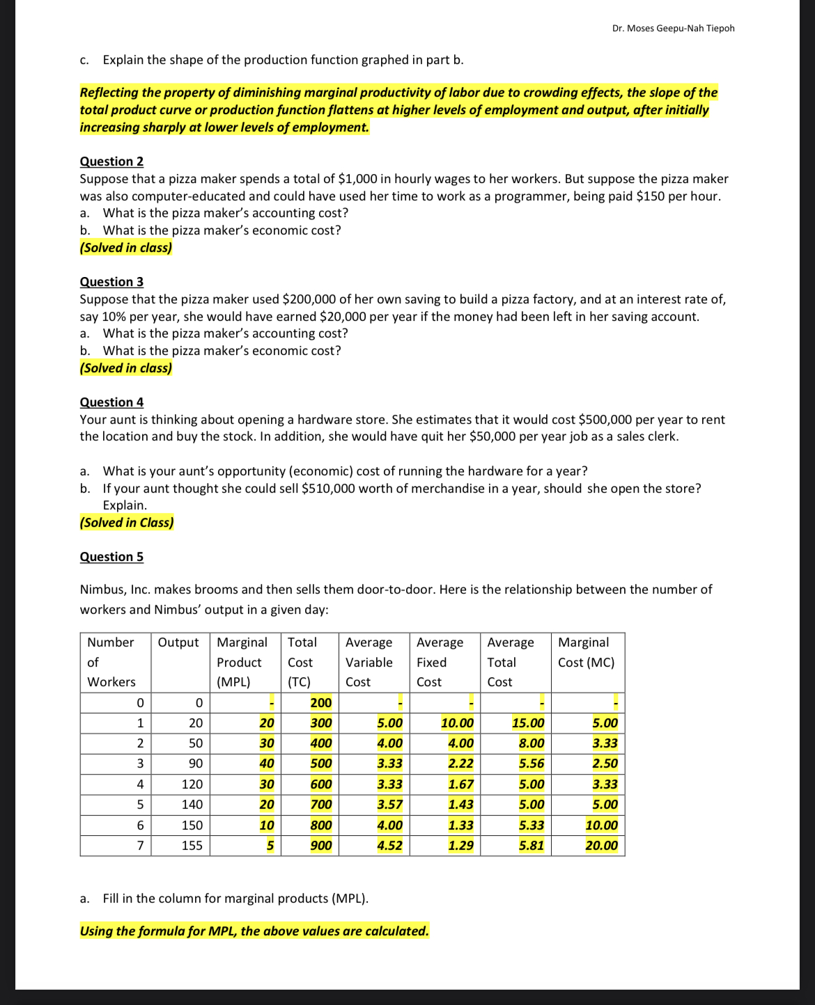 I need the formula and the answer please Dr. Moses Geepu-Nah Tiepoh